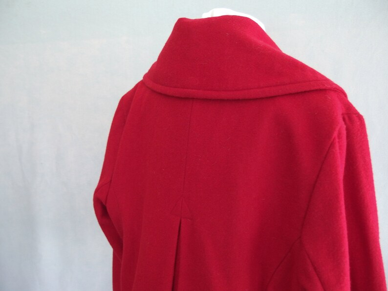 Red Swing Coat Vintage Short Wool Jacket Fits Size 16 Large Etsy