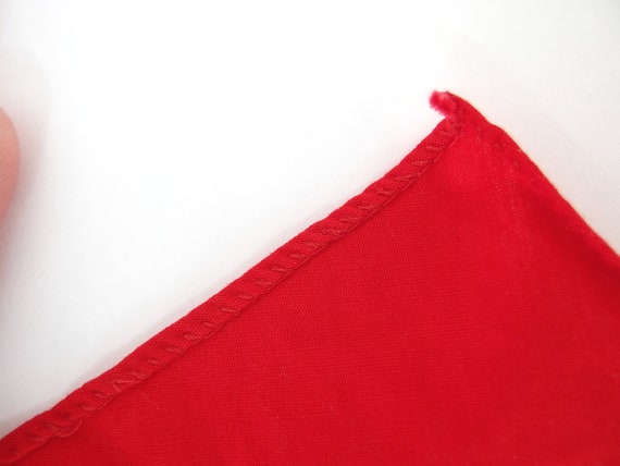 Narrow Red Cotton Scarf,  Vintage Neck Tie, Sash … - image 3