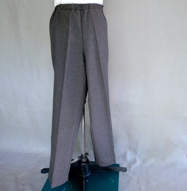 Vintage 1990/'s Donn Kenny Adjustable Waist Slacks Fits Size Small Gray Knit Pants