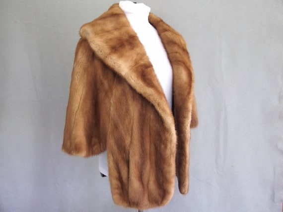 Vintage Mink Capelet, Fur Stole, Mink Stole, Size… - image 1