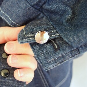 Denim Peplum Suit, Vintage 1980's Outfit with Studded Belt, Fits Size 4, Extra Small image 7