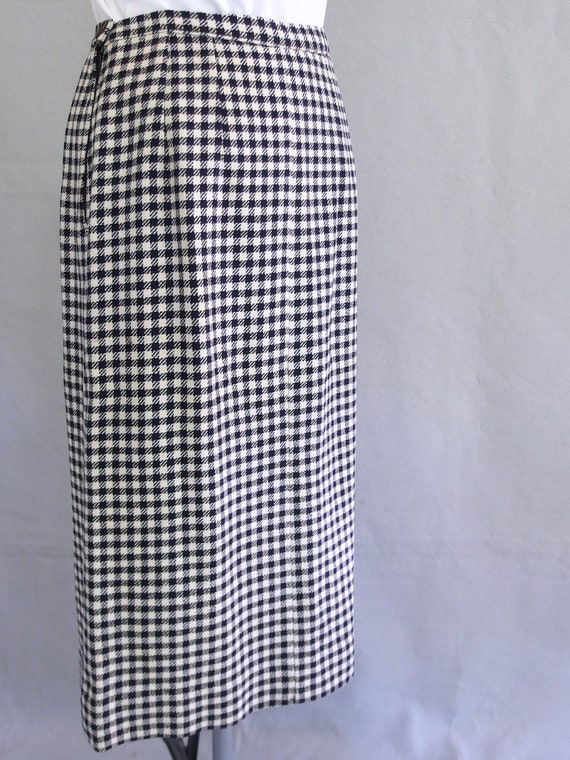 Blue Check Skirt, Vintage Plaid Skirt, Fits Size … - image 10
