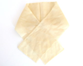 Beige Crinkle Chiffon Scarf,  Vintage Ascot, 33 x 5 Inches