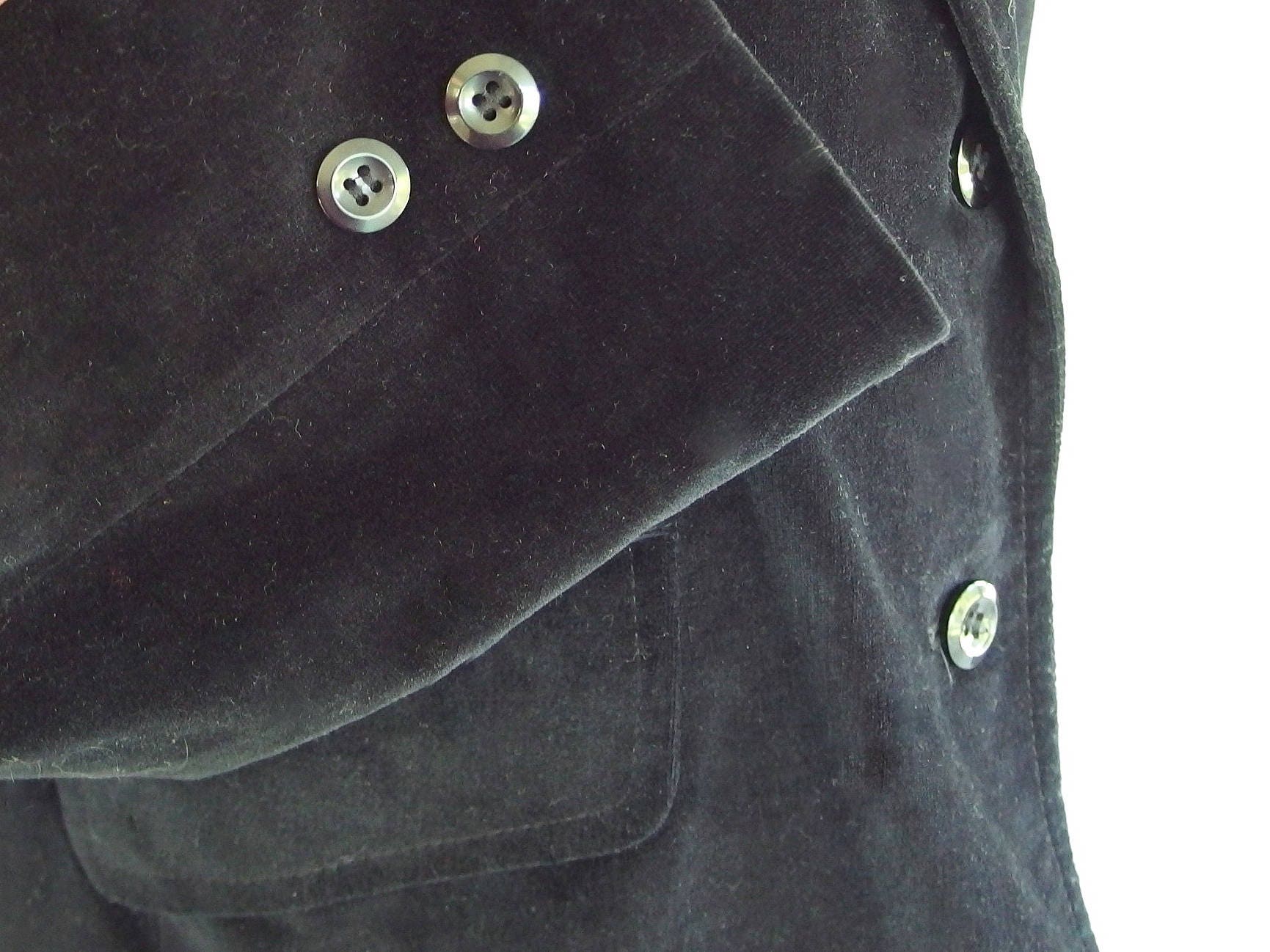 seven by seven 7×7 1ST VELVET JACKET Black Velvet Blazer, Vintage 1970's Collection 7 Jacket