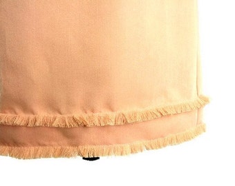 Upcycled, Peach, Fringed 1990's Wiggle Skirt, Womens Size 10 to 12, Medium R51