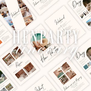 Plantilla de itinerario de fin de semana para despedida de soltera / Descarga digital editable en Canva / Planificador de horarios para despedidas de soltera / Plantilla digital editable