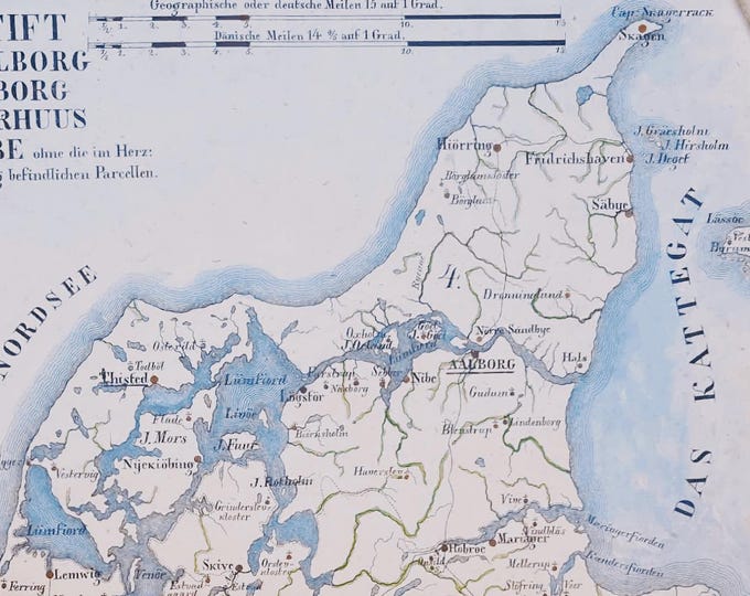 Daenemark – Mid-19th Century Map of Denmark