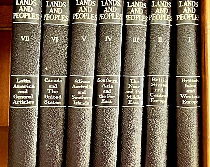 Lands and Peoples: 1950s Grolier World Atlas Series - 7 Volume Illustrated Global Culture Encyclopedia