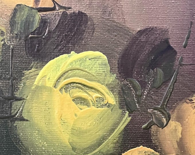 Framed Floral Still Life by A. Julien – Late-20th-Century Artwork | Cottagecore Charm & Romantic Nostalgia