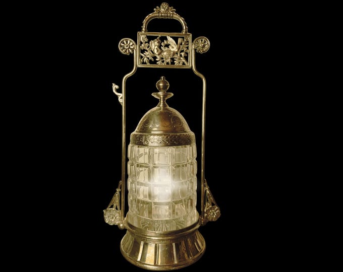 Antique Victorian Pickle Castor, Meriden Britannia Co., Silver Plated with Cherubs & Glass Insert, Elegant Vintage Decor