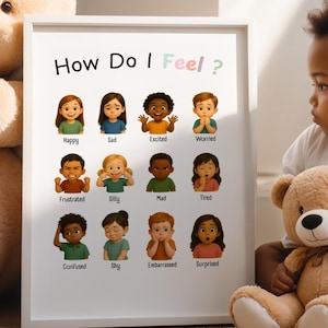Inclusive Kids Emotions Chart: Feelings Guide, Calm Down Corner (PDF)