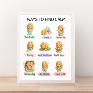 Cuadro de técnicas de afrontamiento de hadas para niños / Póster de "Rincón de la calma" y recurso de crianza positiva para niños en edad preescolar