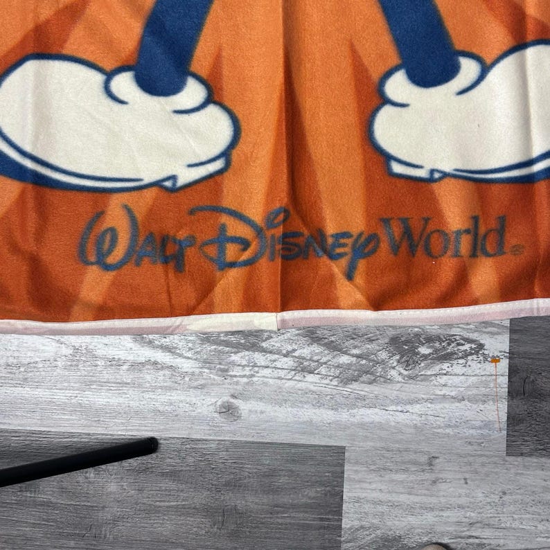 Walt Disney World Mickey Mouse Throw Blanket 40x60 Plush Fleece Blue Orange image 4