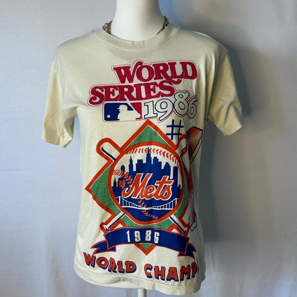 Vintage 1986 NY Mets World Series Champs Single Stitch MLB Tee M