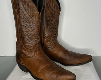 Vintage Tony Lama El Rey Ostrich Cowboy Boots With Zipper  display picture 2