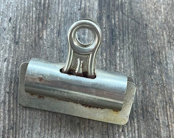 Vintage Industrial Large Bulldog Office Clip, Boston Clip #3 Rust and Patina, Vintage Office, Industrial clip, boss Gift, gifts unde