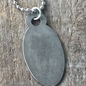 Charms on Chain, Vintage Return Key Tag on Base Metal Ball Chain ...