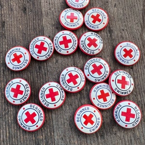 Vintage Red Cross Pin - Etsy