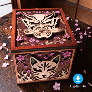 Secret Box Oni Mask - file for laser cutting