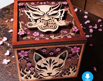 Secret Box Oni Mask - file for laser cutting