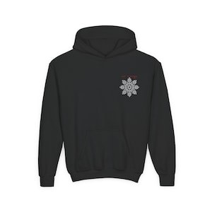 Not Average Snowflake Embroidered Kids Hoodie Festive Christmas Kids Ugly Sweater Apparel Holiday Hoodie for Boys and Girls Youth Hooded
