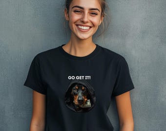 Motivational Doberman Money Tshirt, Go Get It Tshirt, Graphic Shirt, Animal Print Tee, Gift For Her Gift For Him, Unisex Apparel