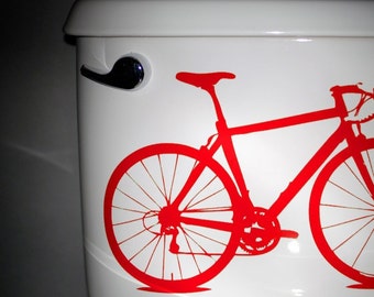 Free Shipping - bicycle, vinyl graphic, red