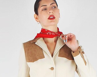 1960s Red Paisley Cotton Bandana – RN 14193, Single Selvedge, Classic Western – VFG Member