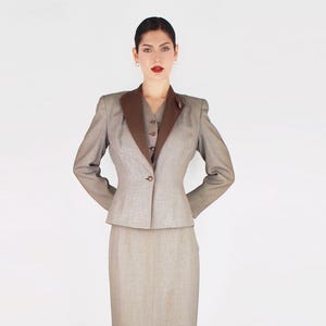 dress in pale green worsted double gabardine Women's Suits p3-new-skus