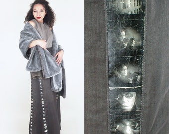 Academy Awards Matrix Outfit - Corset Top, Skirt with Photo Print Fabric & Faux Fur Wrap by Scott Tallenger • VFG