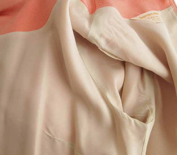 60s Peach Twilled Silk Shift Dress Barney Max S •… - image 5