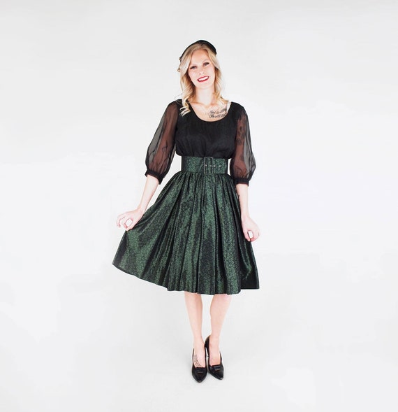 green damask dress Dark Green Victorian Damask Midi Dress V-Neck S–5XL main image 0