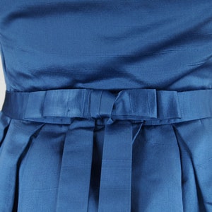 50s Blue Silk Satin Long Dress by Helga Incredible Construction S VFG image 6