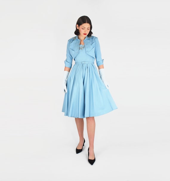 blue dress with bolero Blue Baby Dress with Bolero 6-24 MONTH 35397PR