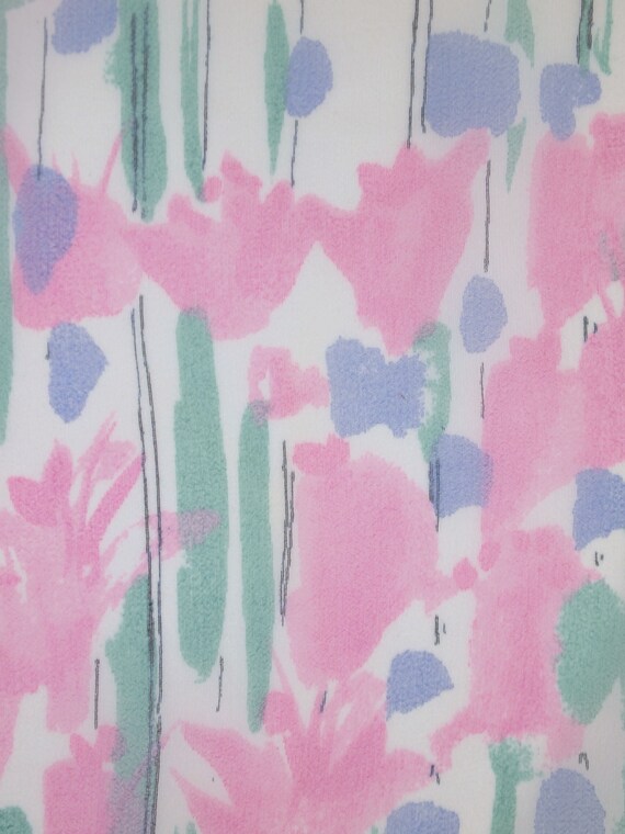 60s Vera Neumann Pink & Blue Flower Print Print V… - image 5