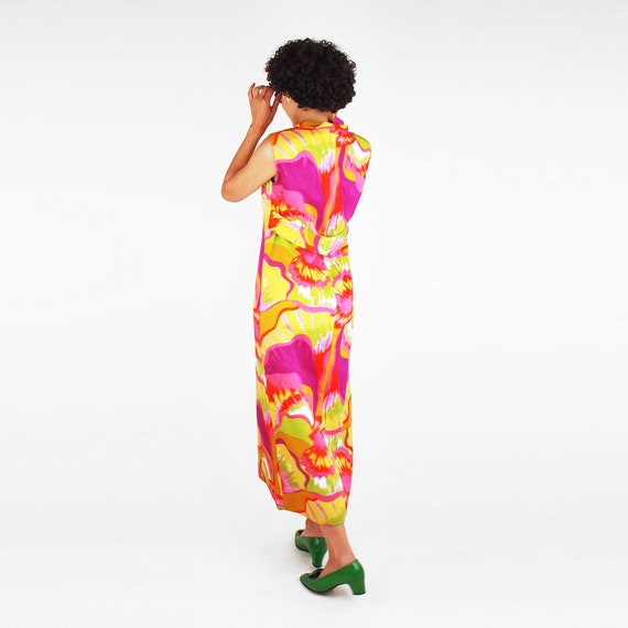 70s Wild Bright Print Cotton Long Dress by Alex C… - image 2