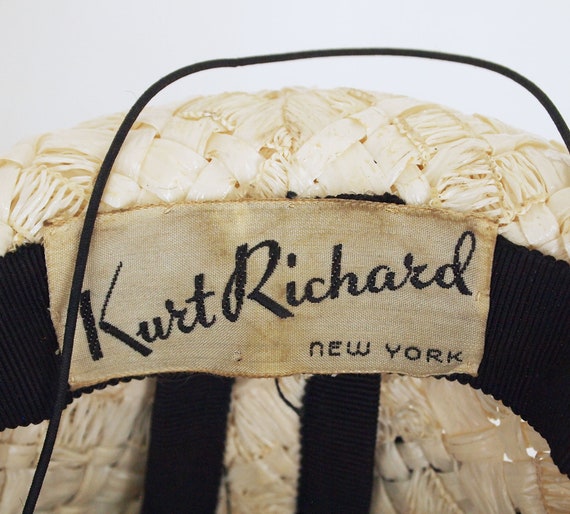 40s Tall Crown Tilt Hat by Kurt Richard - Cream C… - image 8