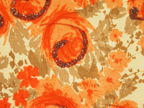 50s Yellow Cotton Circle Skirt Dress Orange Flowe… - image 4