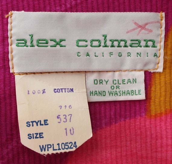 70s Wild Bright Print Cotton Long Dress by Alex C… - image 7