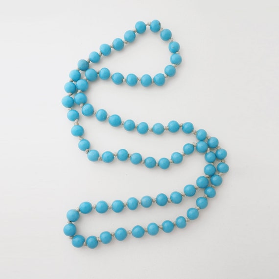 Vintage Beautiful Robin's Egg Blue Glass Beads Ha… - image 1