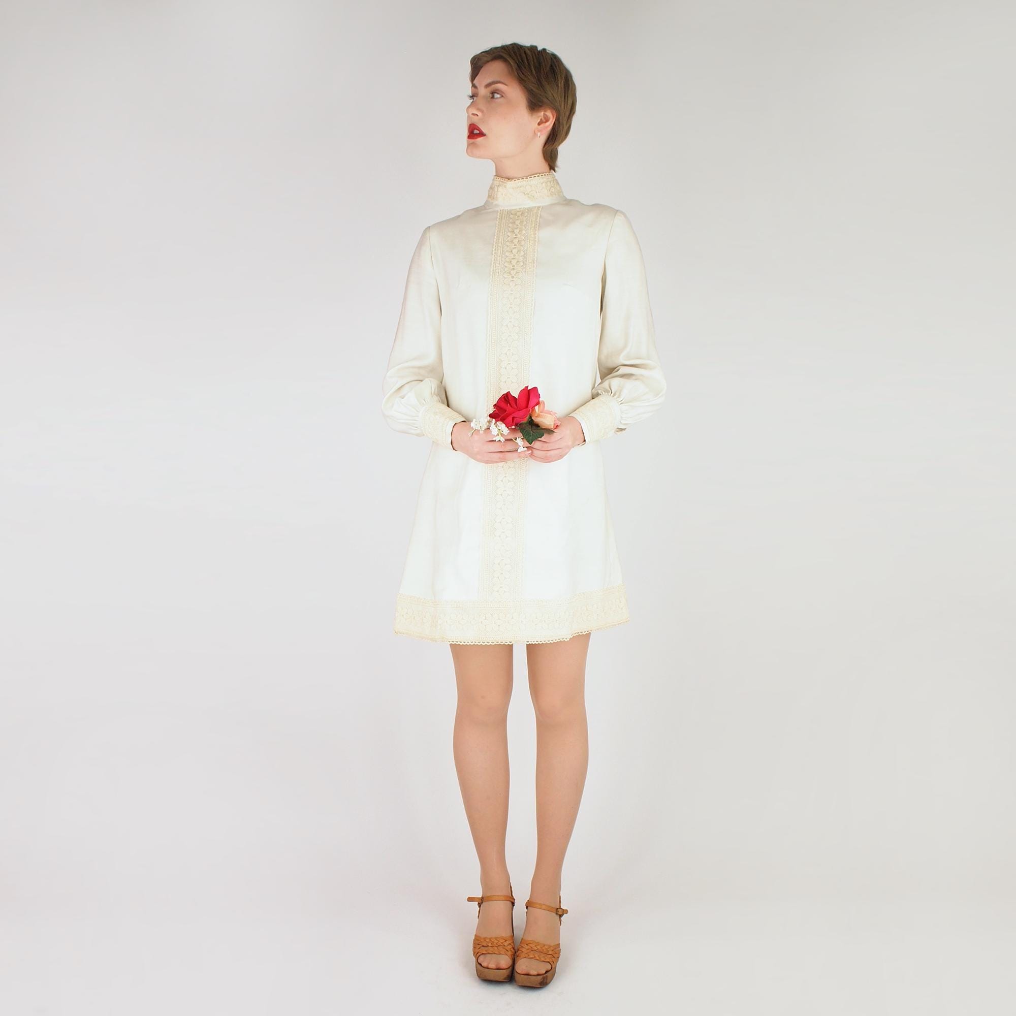 Long Sleeve Cream Lace Dress - Etsy