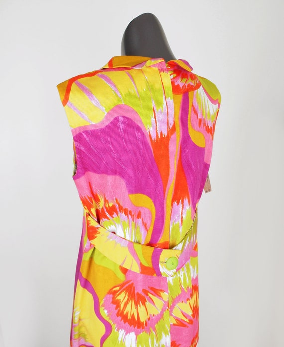 70s Wild Bright Print Cotton Long Dress by Alex C… - image 6