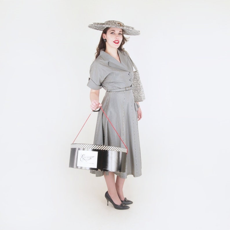 New Look Era Wide Brimmed Hat & Bag Hat Box Original by Sherman VFG image 2