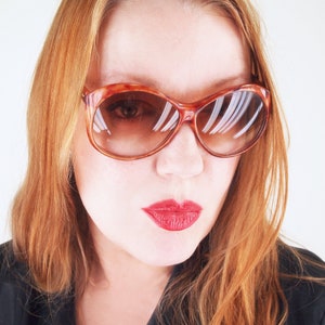 1970s Big Rounded Plastic Sunglasses with Ombre Lenses Made in Japan • VFG Member