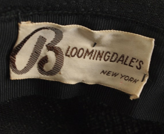 50s Wide Brim Black Flexible Fabric Hat by Debway… - image 7