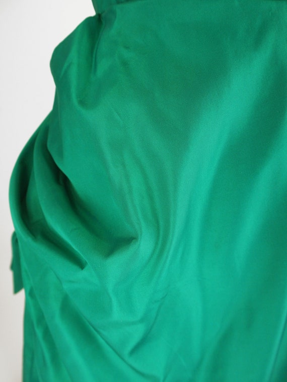 50s Green Taffeta Party Dress with Draping by Emm… - image 5