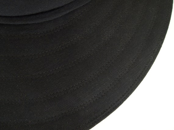 50s Wide Brim Black Flexible Fabric Hat by Debway… - image 4