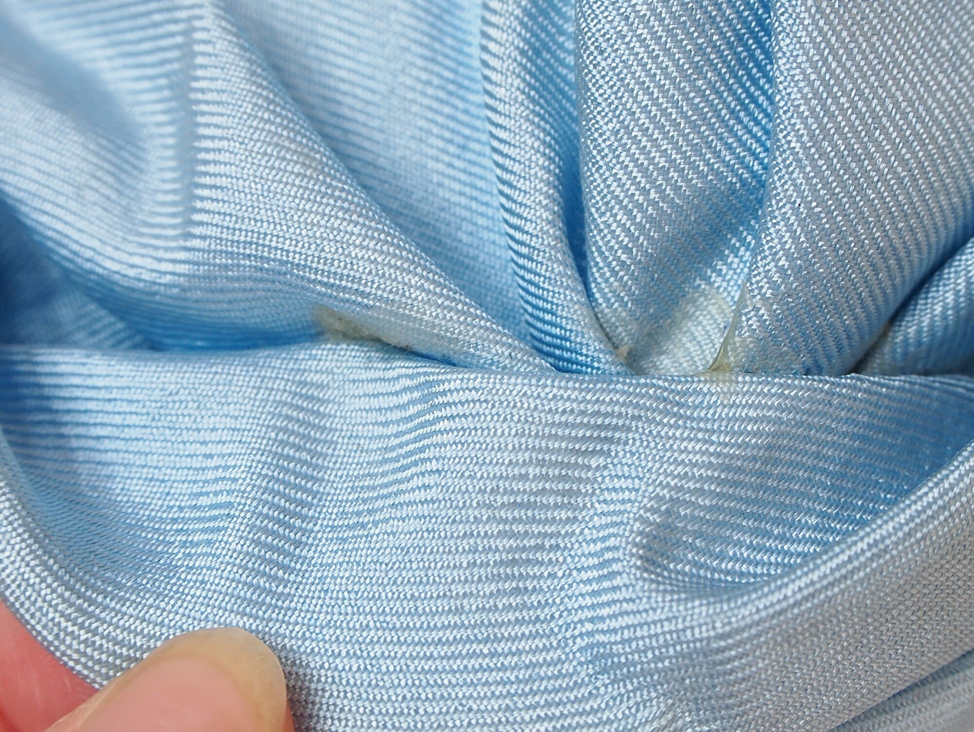 60s Christian Dior Light Blue Silk Turban Hat With Back Bow