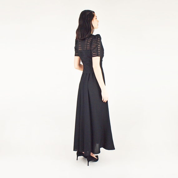 30s Long Black Dress + Jacket with Lace Collar & … - image 2