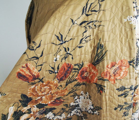 50s Flower Print Quilted Cotton Sateen Circle Ski… - image 4